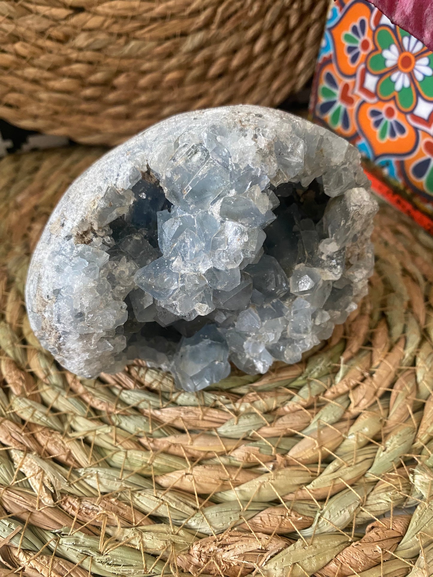Celestite druzy egg