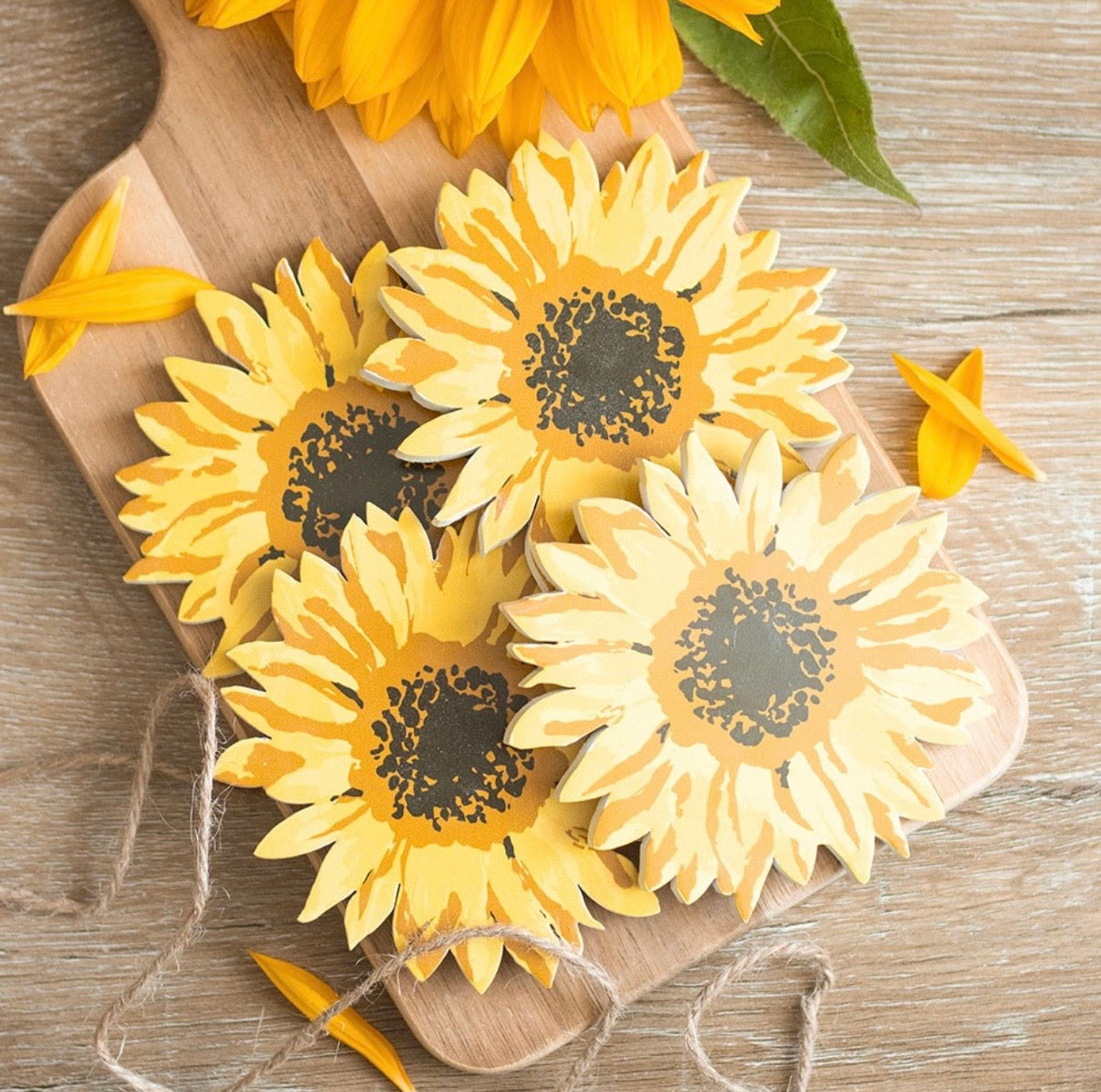 Sunflower coaster set