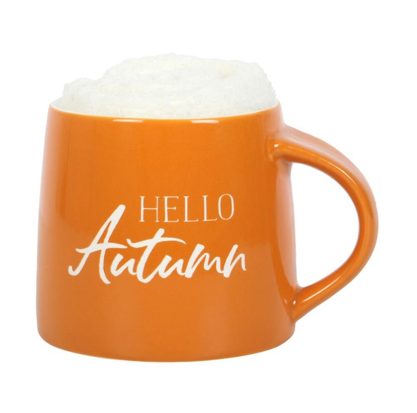 Hello autumn mug and sock set