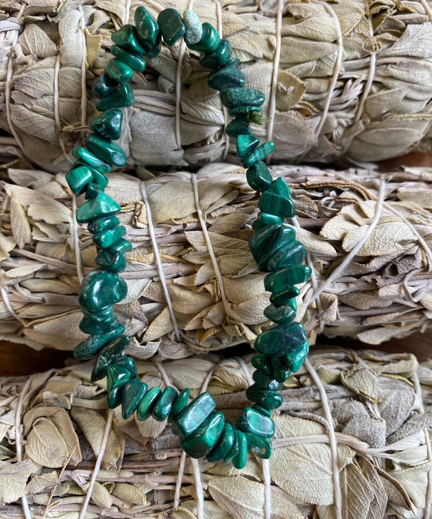 Malachite chip bracelet