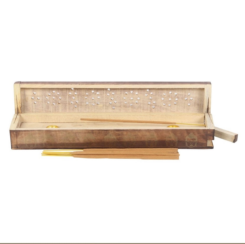 Mango wood incense box with incense