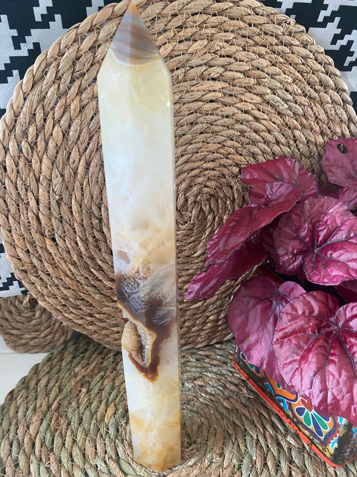 Unique yellow agate tower