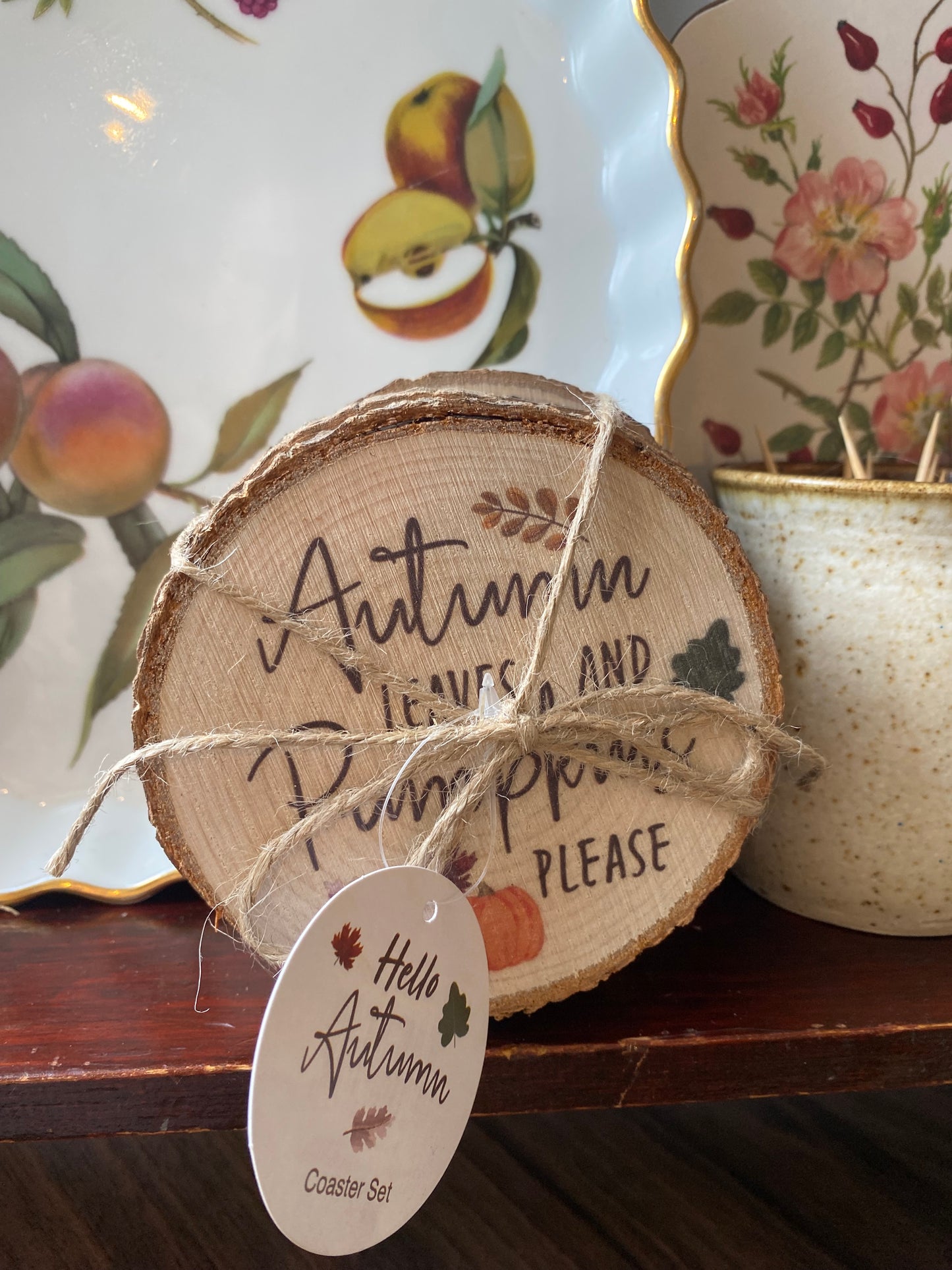 Hello autumn coaster set