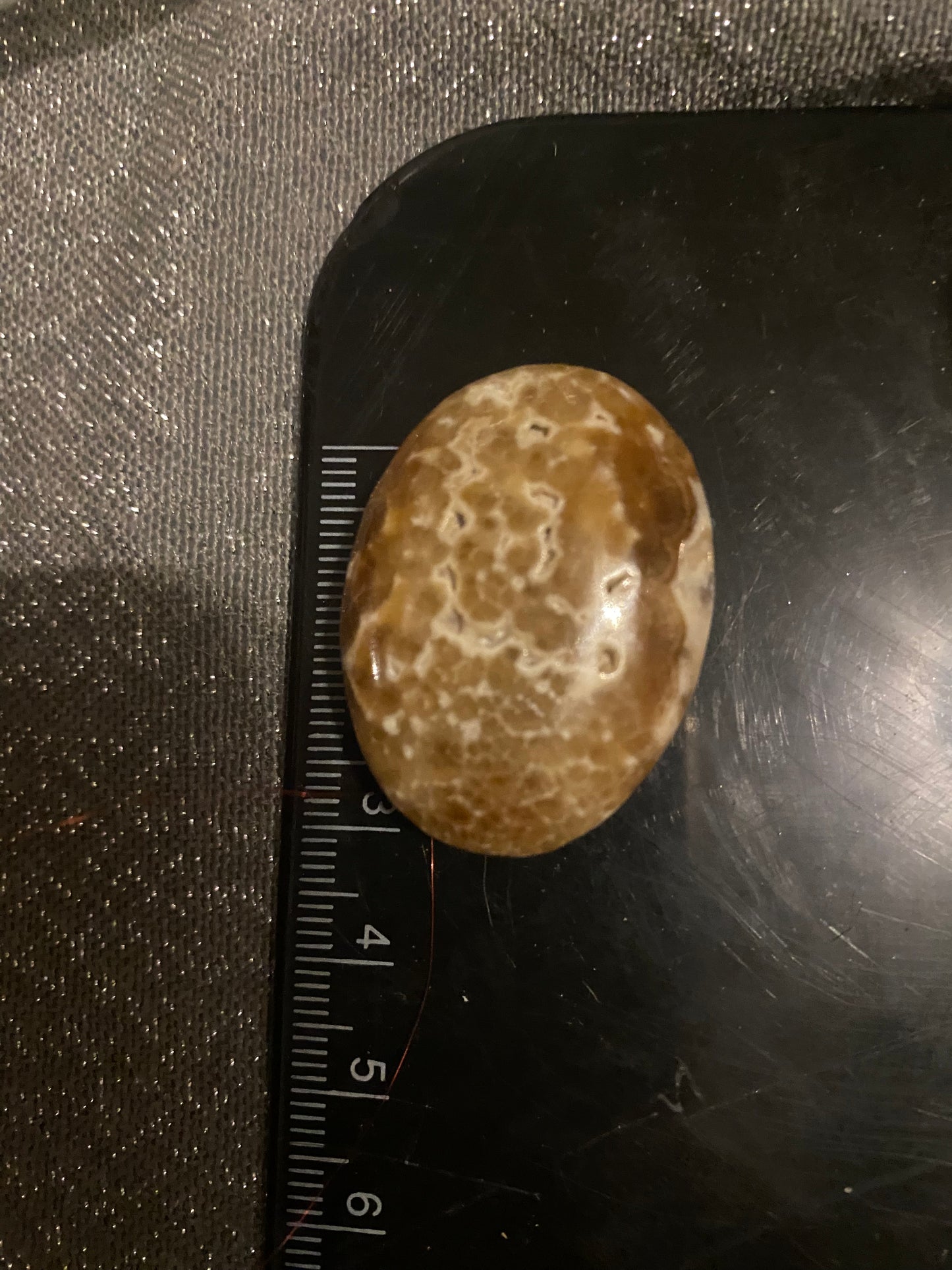 Chocolate calcite worry stone