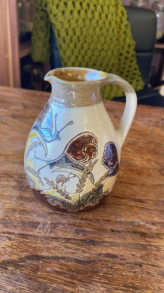Studio pottery snail jug