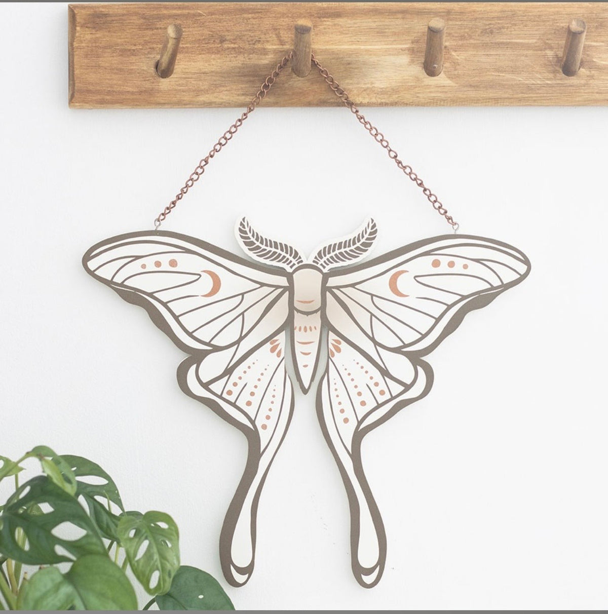 Lunar moth hanging sign