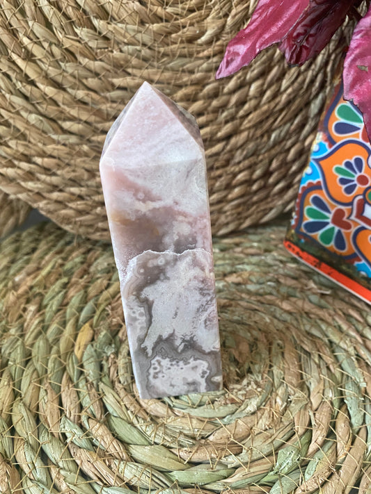 Pink agate tower