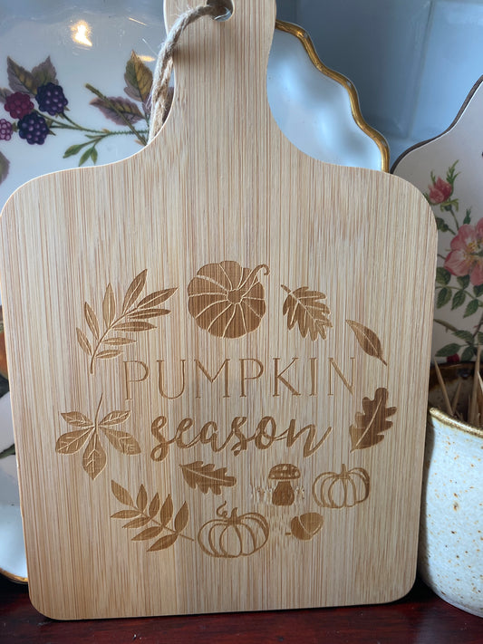 Pumpkin season bamboo serving board