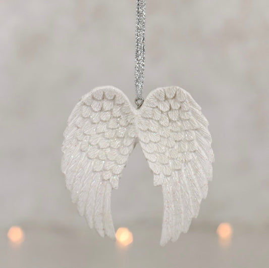 Double angel wing hanging decoration