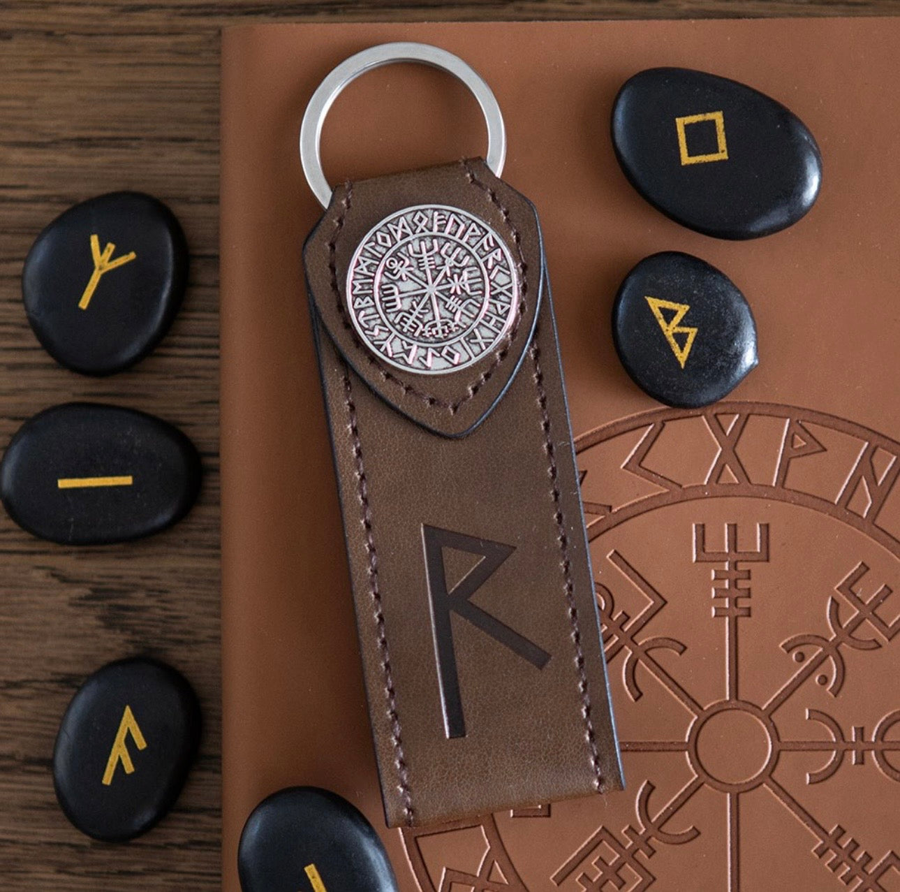 JOURNEY VIKING RUNE FAUX LEATHER KEYRING