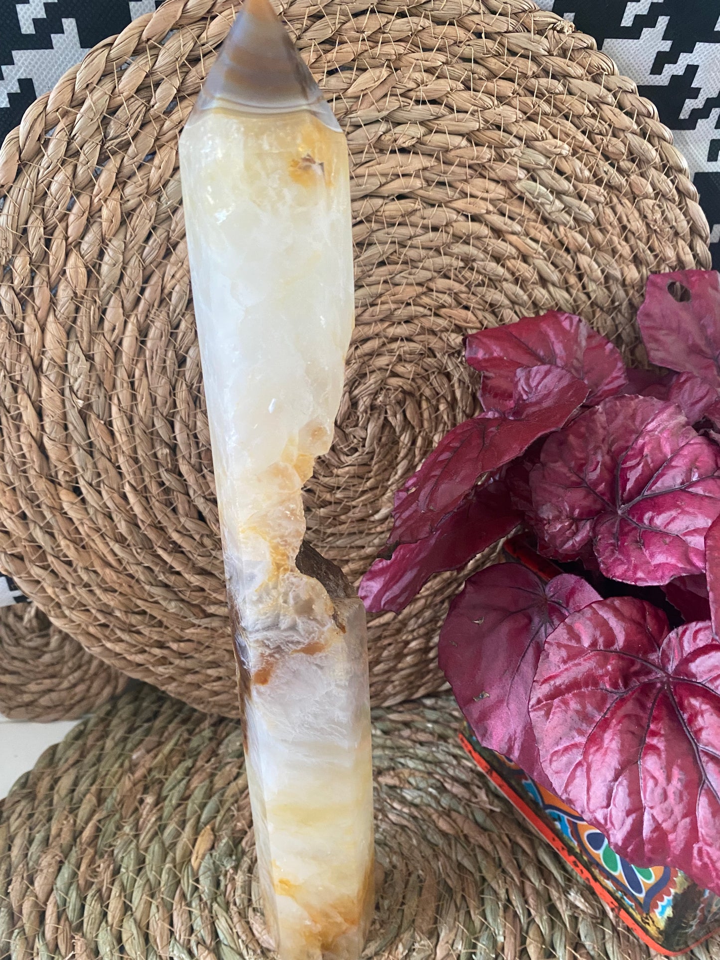 Unique yellow agate tower
