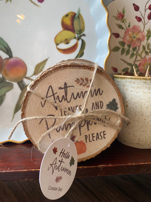 Hello autumn coaster set
